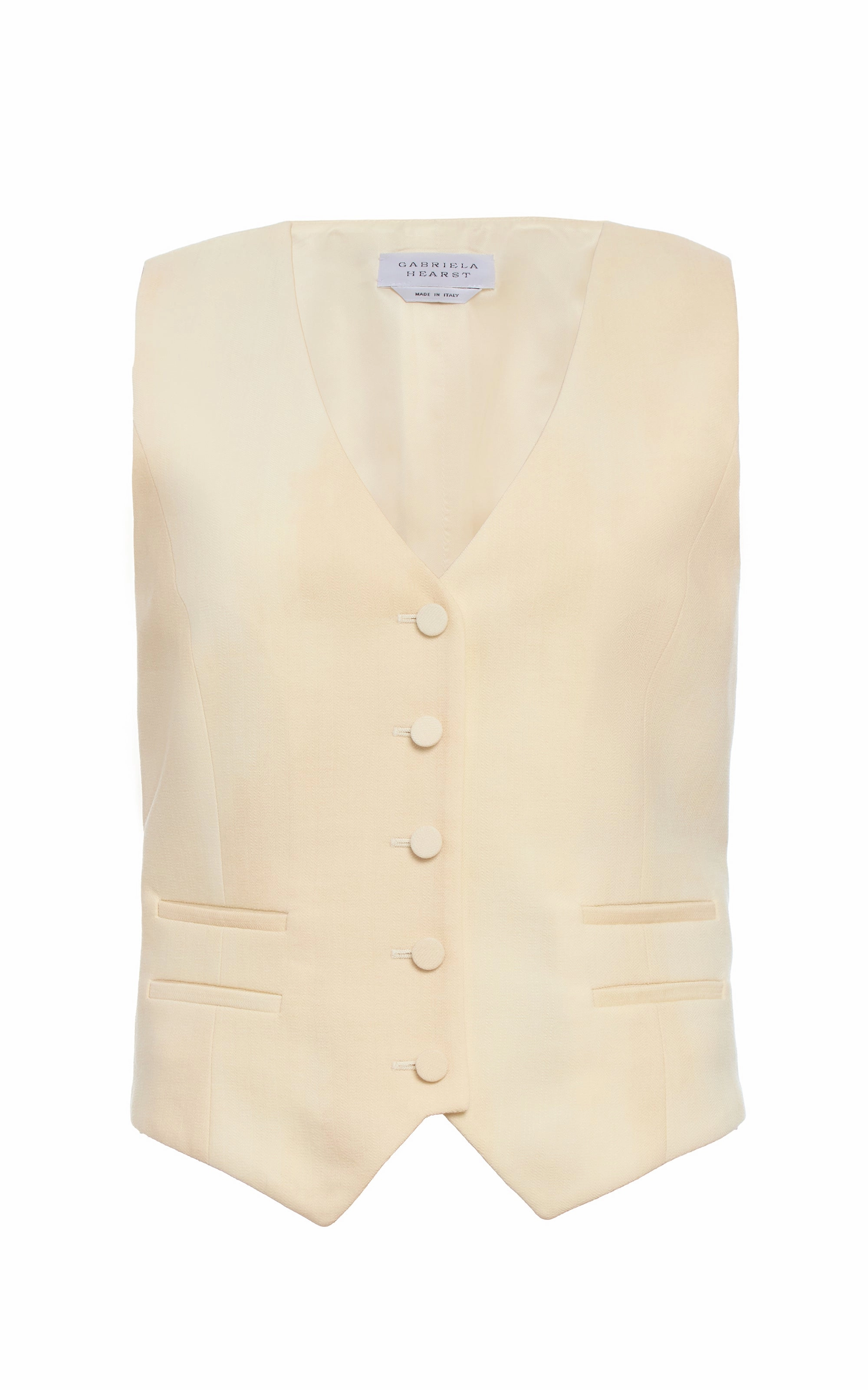 Fray Resistant Edging Elegant Layering Coleridge Vest in Ivory Virgin Wool
