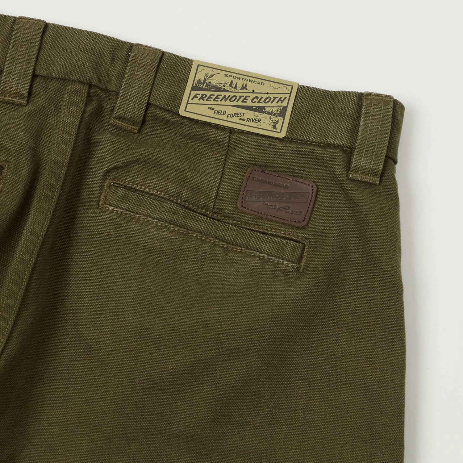 No Sagging Freenote Cloth Heavyweight 14oz Slub Deck Pant - Army Green