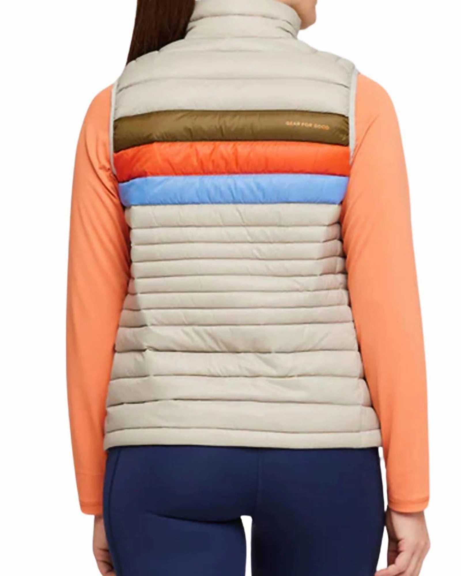 Packable option Women's Fuego Down Vest in Pebble Stripes | Pebble Stripes