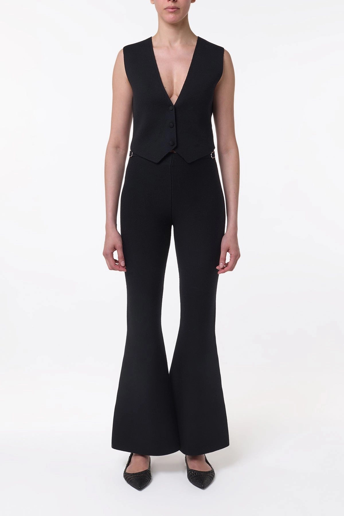 Styx Knit Vest in Black Merino Wool Cashmere Professional Wearable