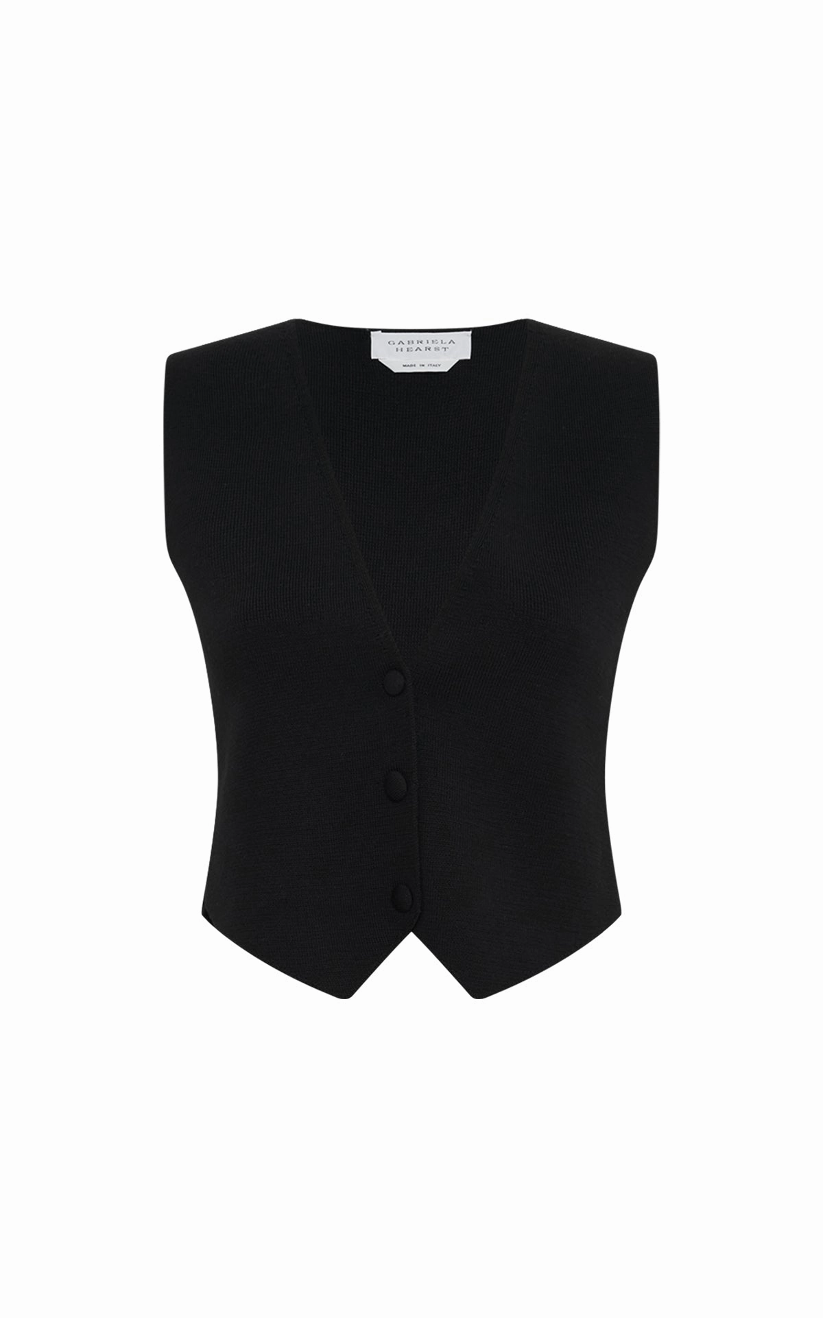Polished Finish Refined Fit Wear Styx Knit Vest in Black Merino Wool Cashmere