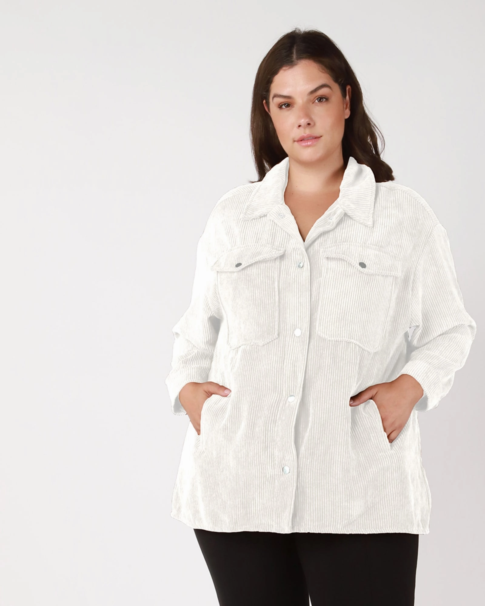 Fashion Active Amaris Corduroy Shacket | Ivory