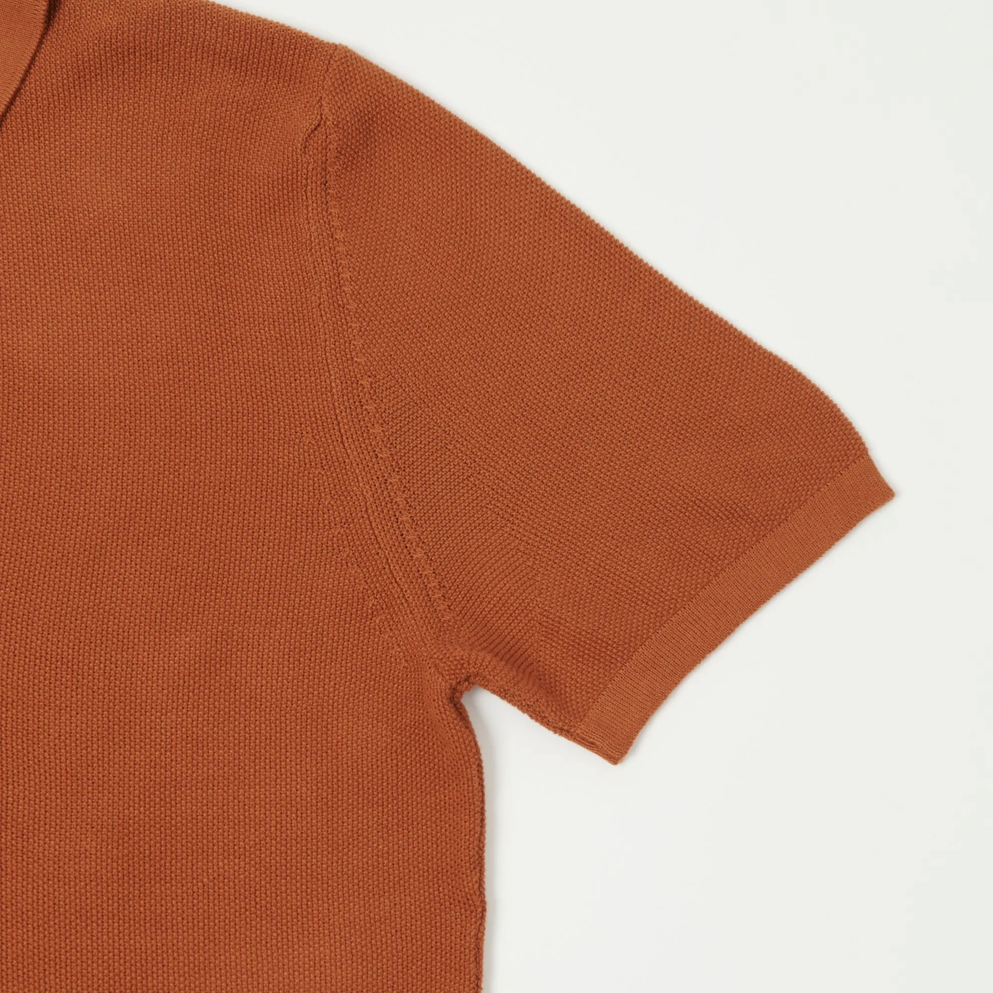 Subtle ToneOnTone Stitching Chic Top Merz b. Schwanen 'Good Basics' Plant Based Pique Polo Shirt - Caramel
