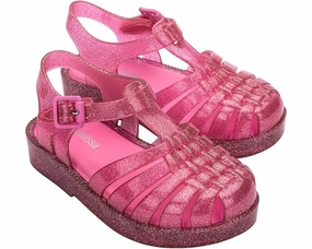 Mini Melissa Possession Shiny BB Sandal Toddler 8 Pink Glitter Adjustable FZP056 (Pink,8) Odor Control Lining Hexagonal Traction