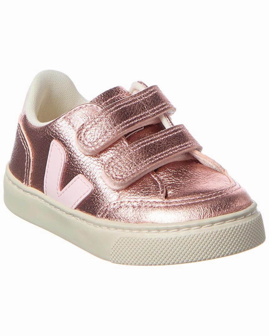 Mixed Texture Calm Jog VEJA Small V-12 Chromefree Leather Sneaker