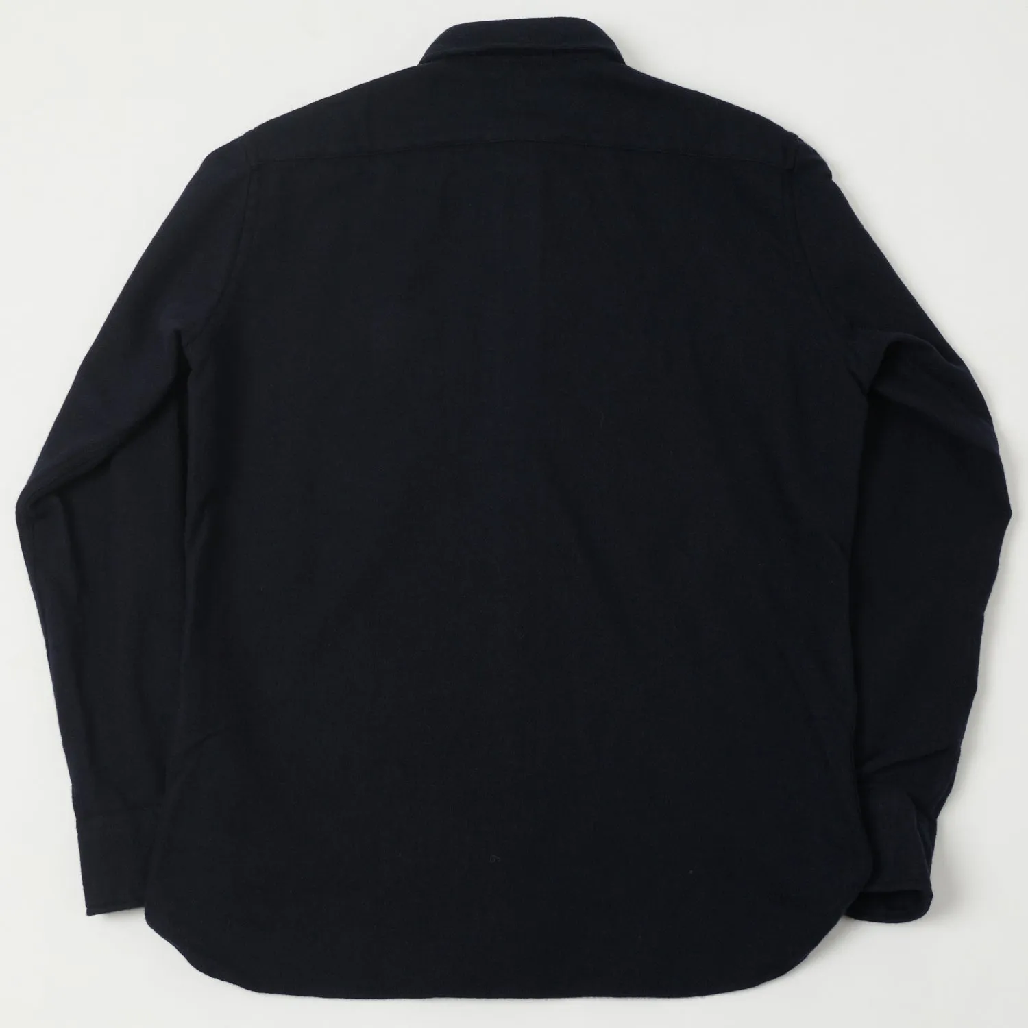 Hartford 'Percey' Wool Shirt - Navy Social Meetup Asymmetrical Cut