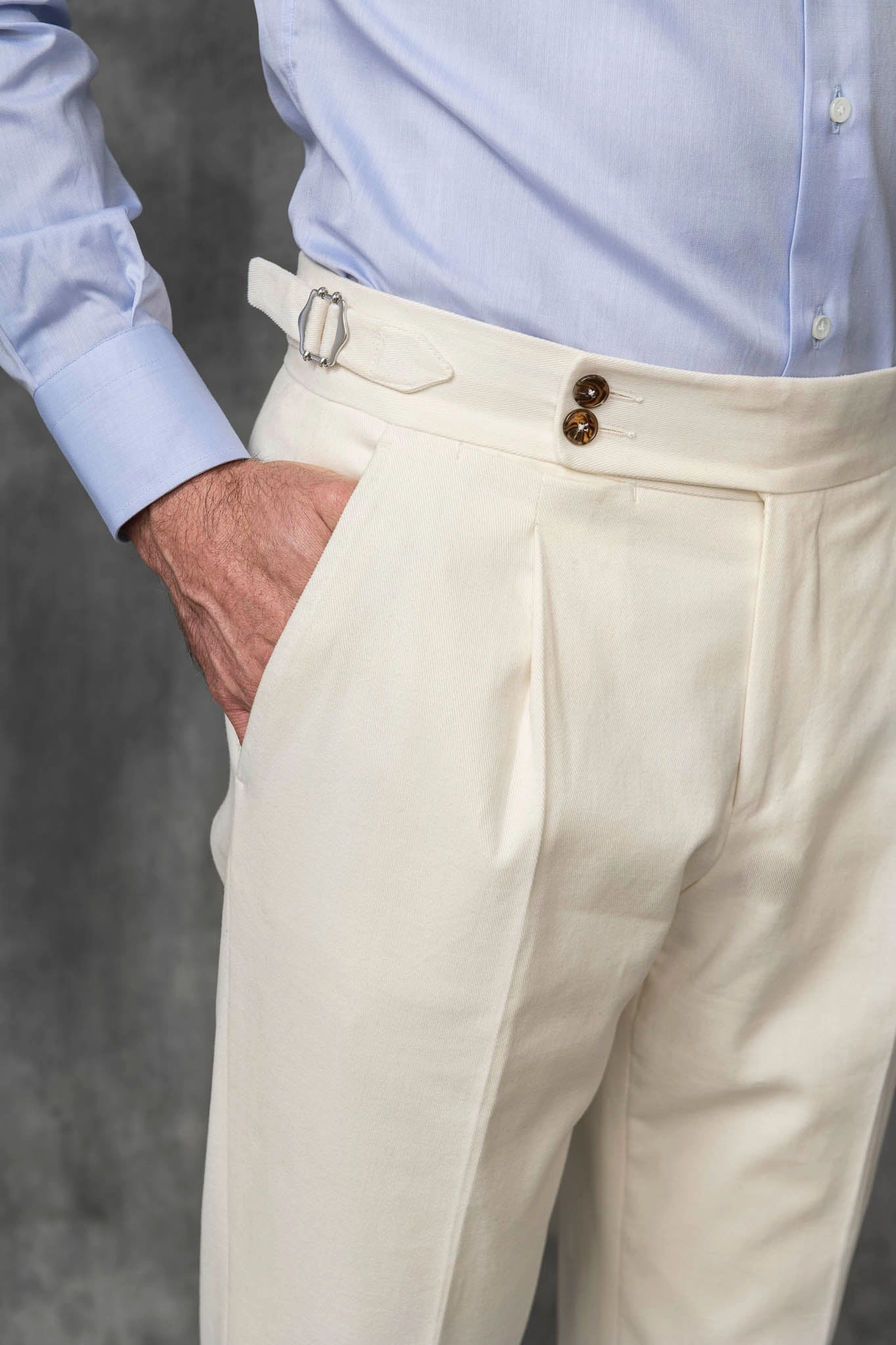 Day Ready Off-white cotton Soragna trousers - Made in Italy