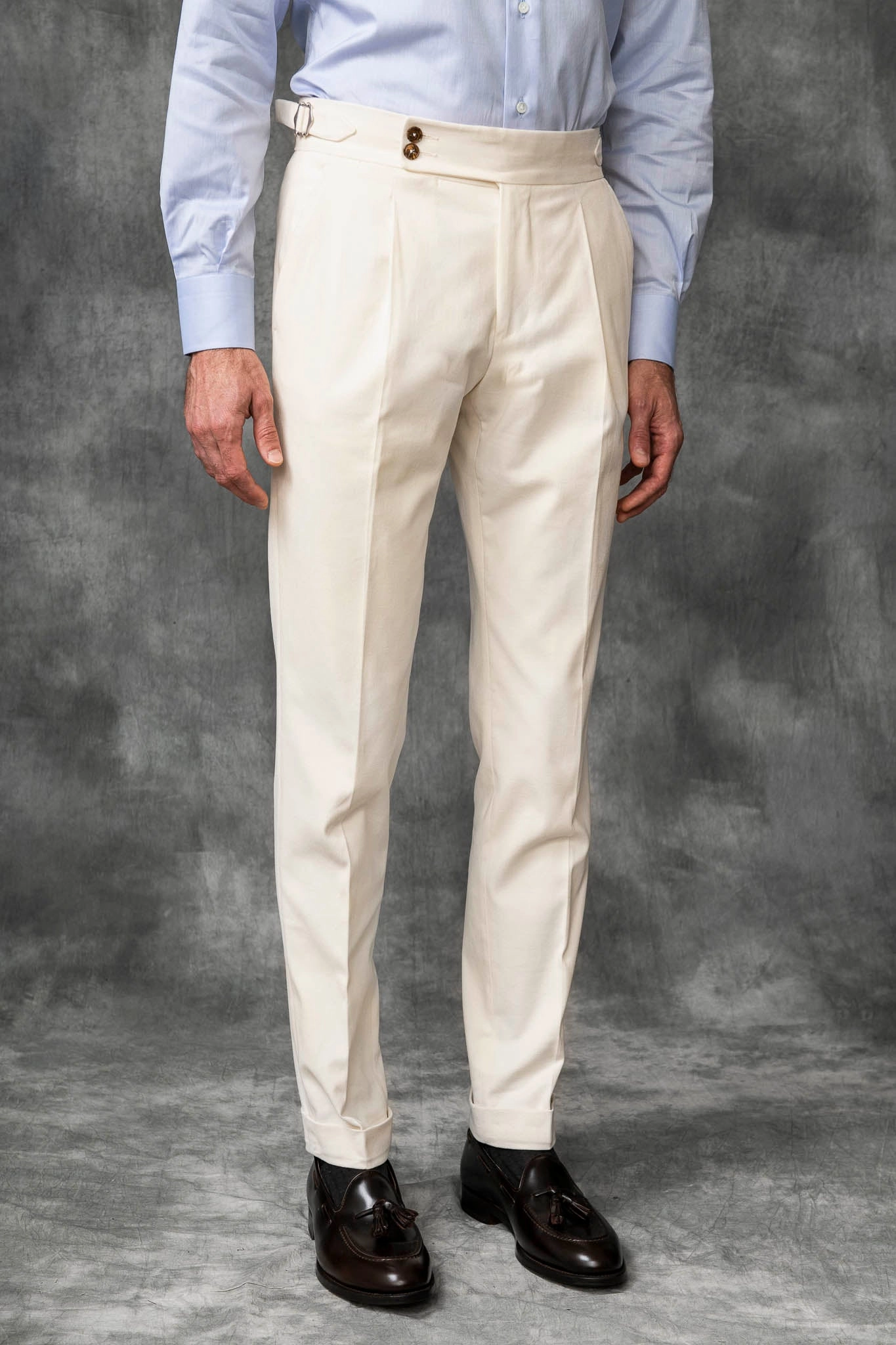 Performance Layer Off-white cotton Soragna trousers - Made in Italy