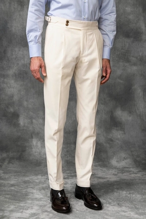 Performance Layer Off-white cotton Soragna trousers - Made in Italy