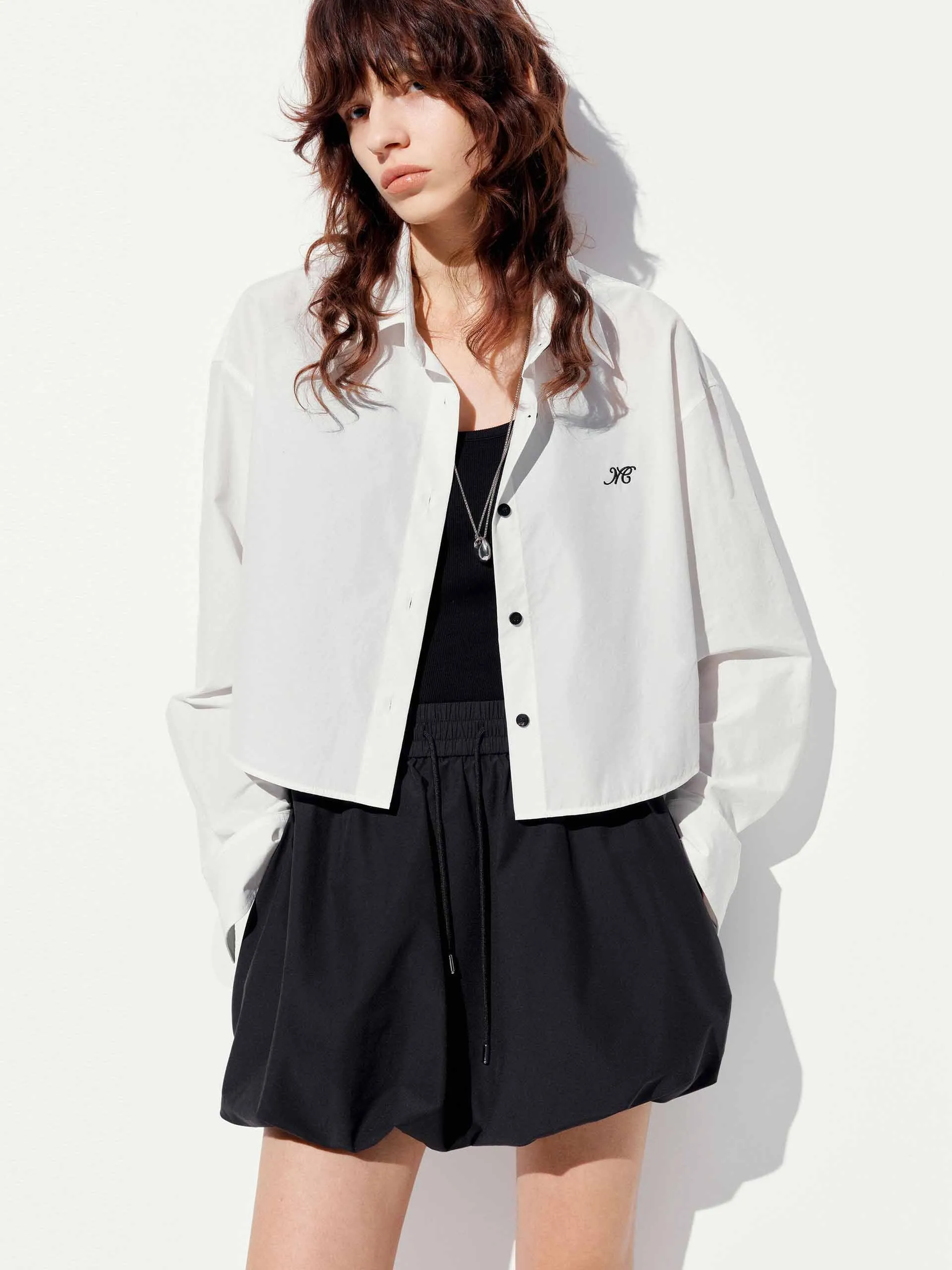 Chill Layer Letter Embroidered Shirt