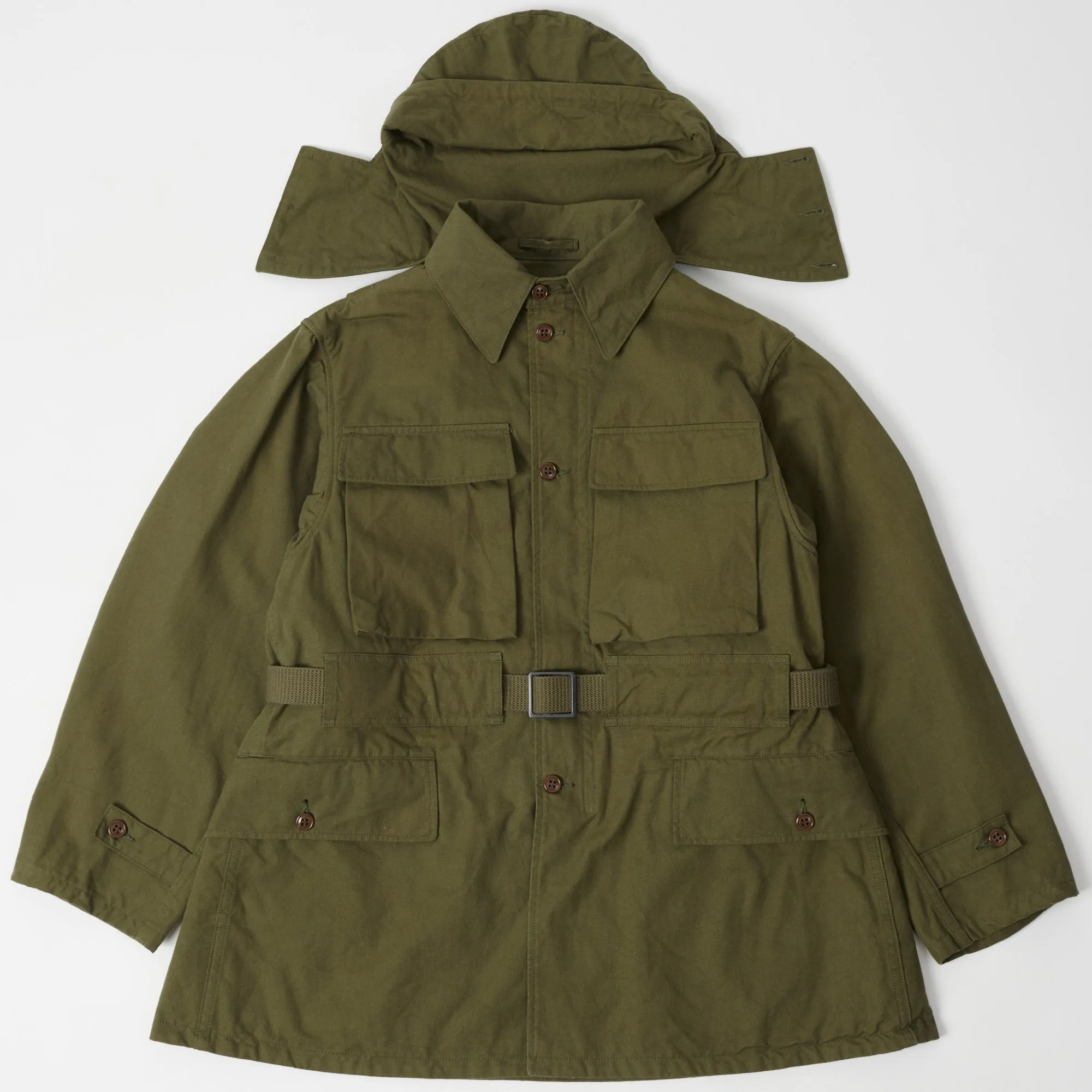 Reflective Zippers AdjustableDrawcordHem Buzz Rickson's U.S. Army Mountain Jacket - Olive Drab