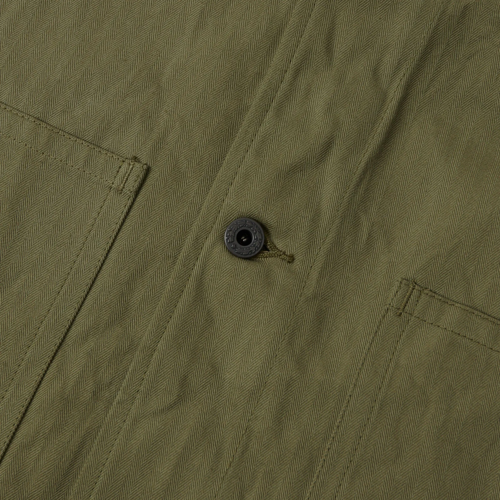 Buzz Rickson's U.S. Navy N-3 Utility Jacket - Olive Cozy Texture Thermoplastic Elastomer Trim