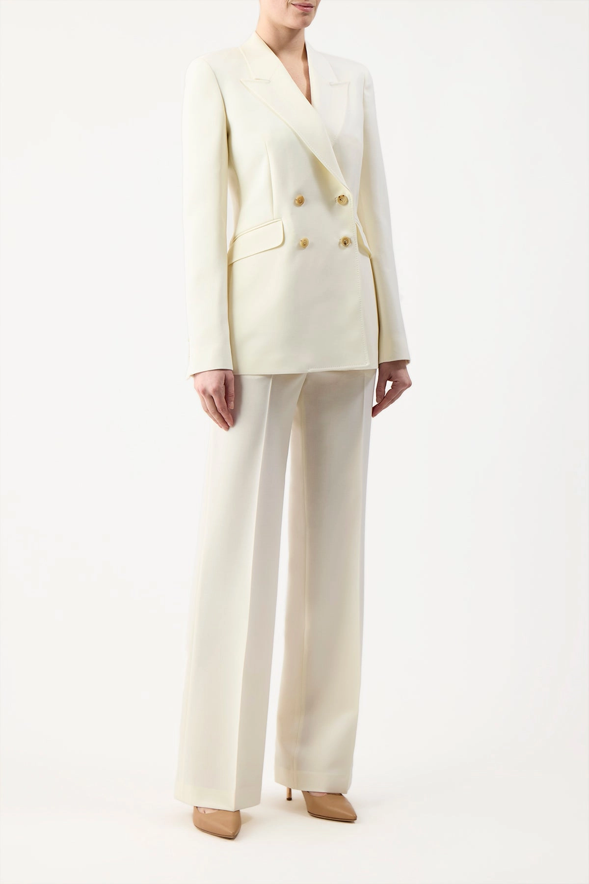 Dapper Design Angela Blazer in Ivory Sportswear Wool