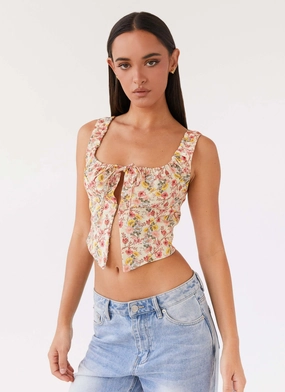Take Me Away Corset Top - Garden Party Girls Trip