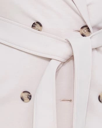 Talia Knit Trench Coat | Soft Ecru Cold Protection Wind Protection