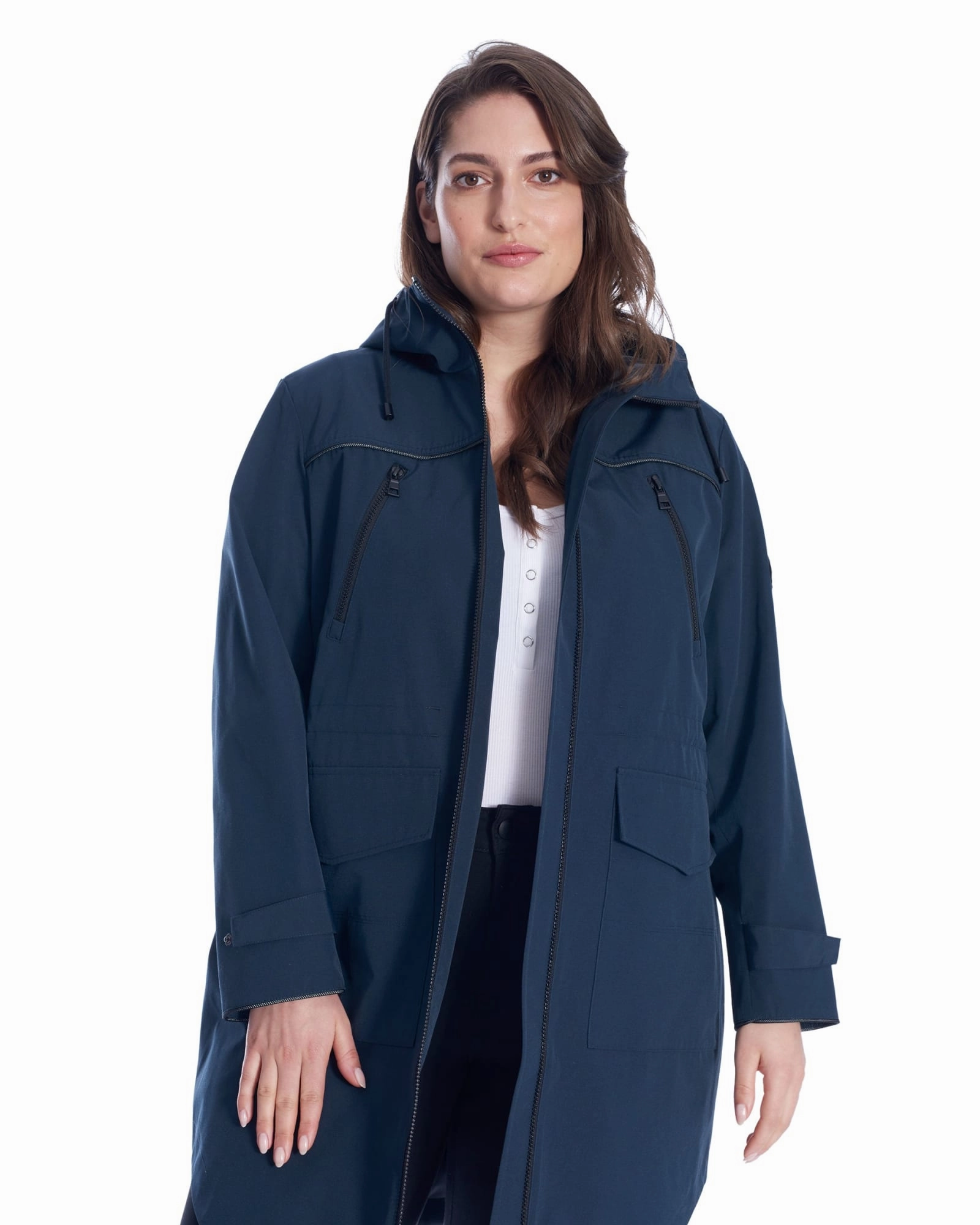 Drawstring Raincoat | Navy Touch