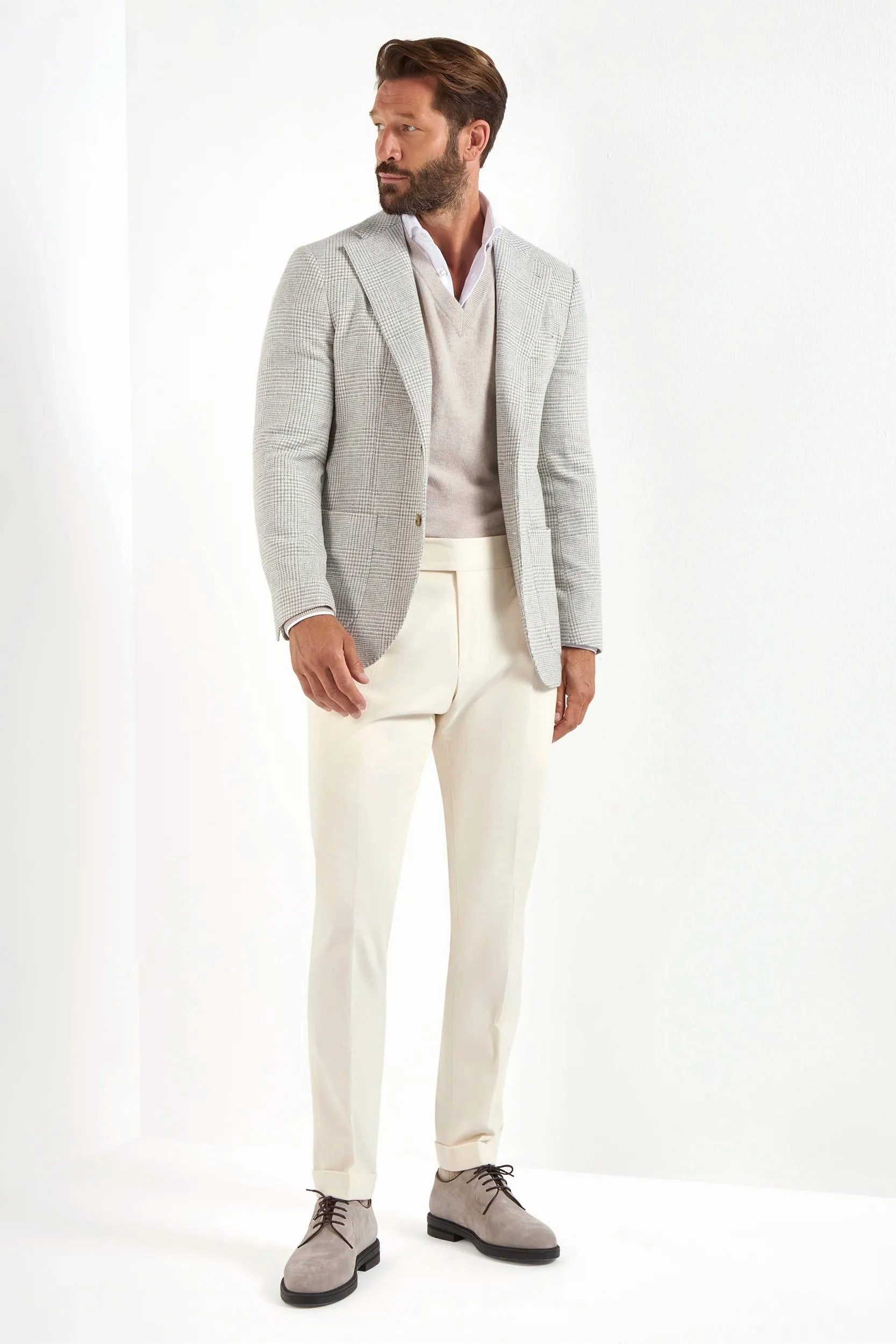 Soap Light grey Prince of Wales jacket - Made in Italy