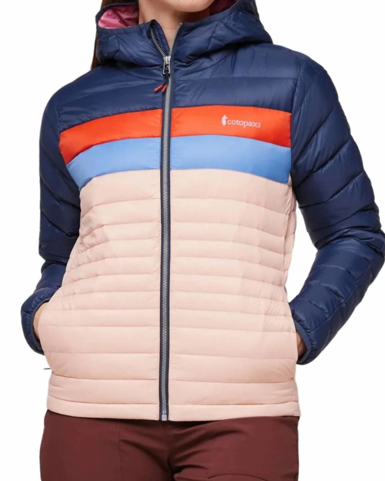 Women's Fuego Hooded Down Jacket in Ink/Rosewood | Ink/Rosewood City Explorer