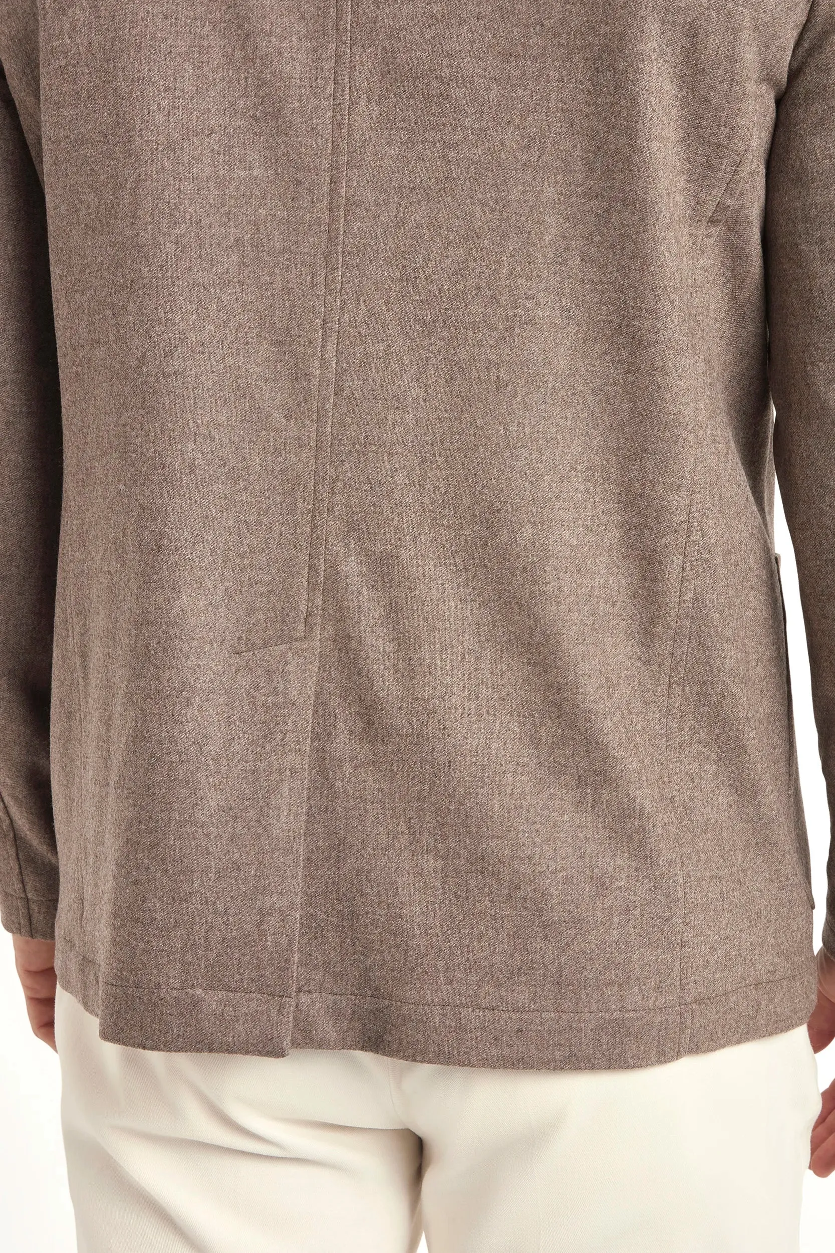 Taupe flannel coreana jacket - Made in Italy Hidden Storage Compartment