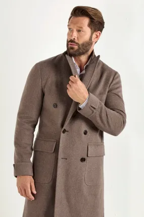 Travel Ready Taupe polo coat ?C Made in Italy
