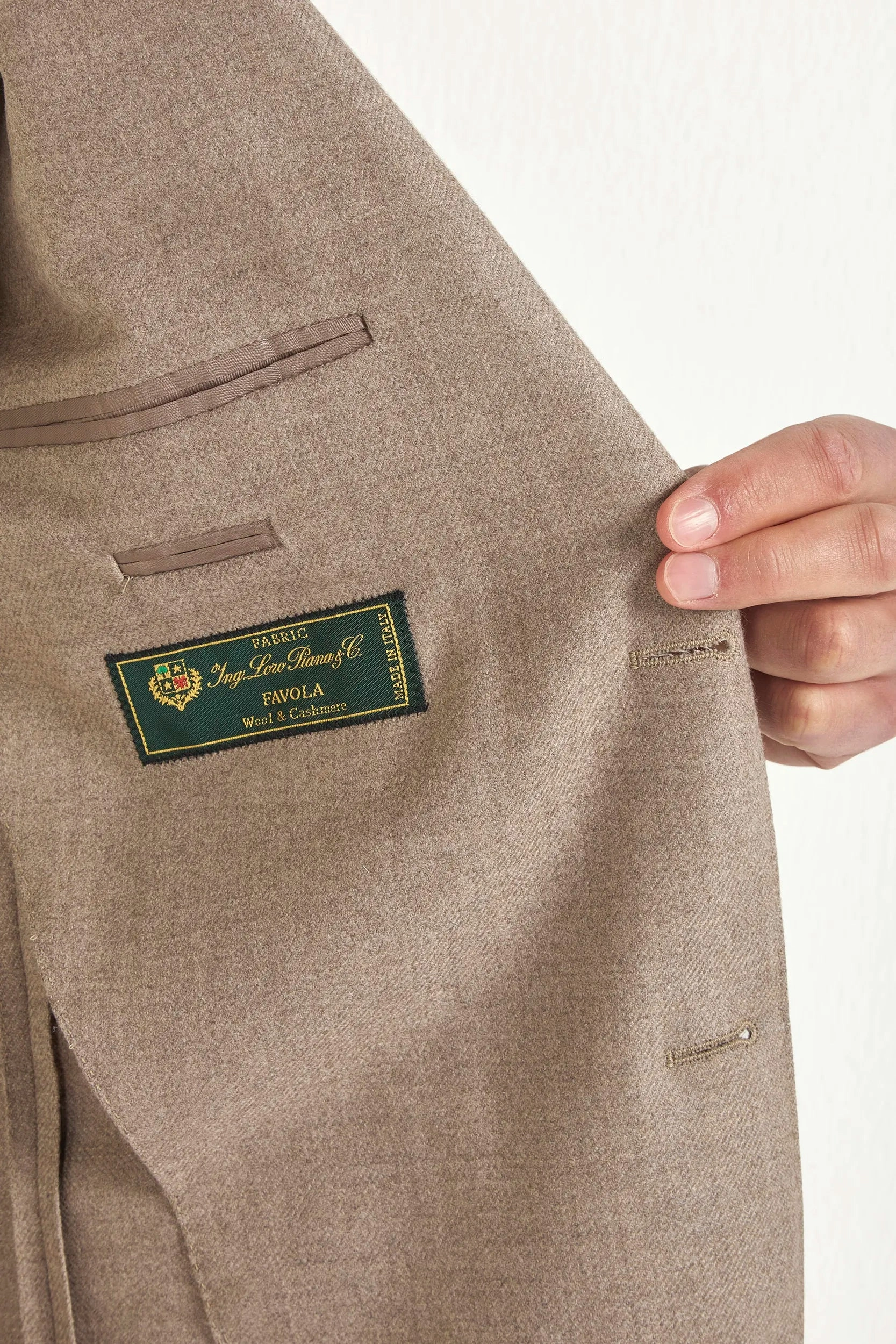 Promote Journal Taupe jacket in wool and cashmere - Made in Italy