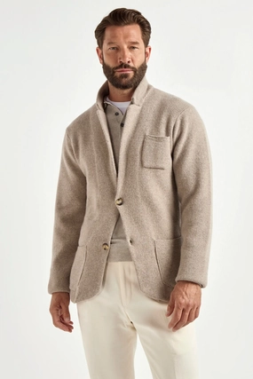 Gore-Tex Taupe knitted jacket - wool and cashmere - Made in Italy