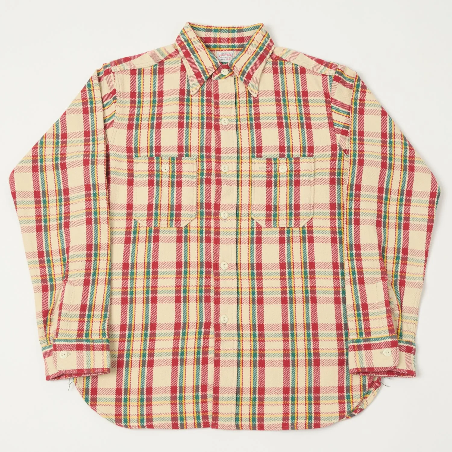 Anti Pill Treatment Smooth Finish Warehouse & Co 3104 Plaid Flannel Shirt - Red