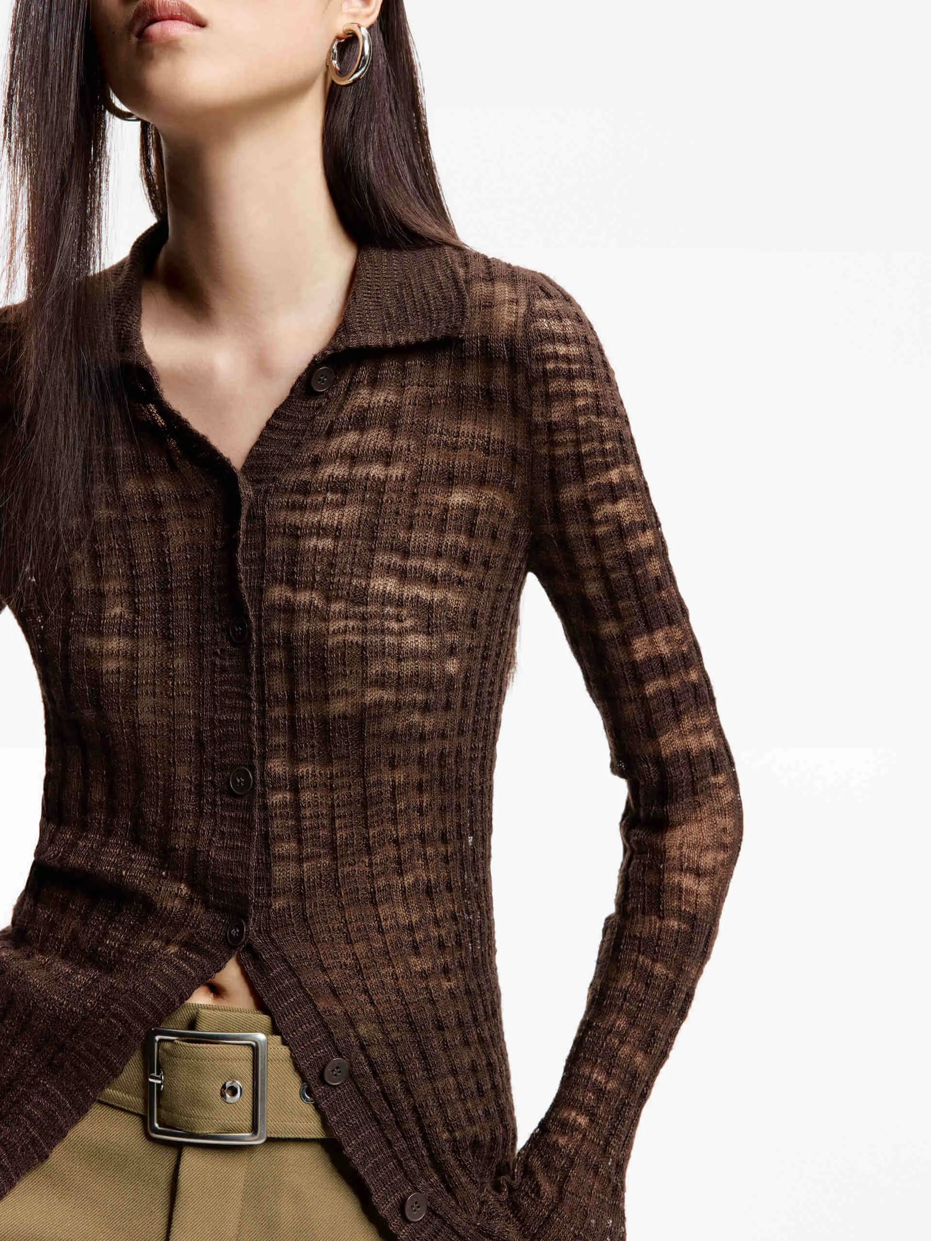 Chilly Wardrobe Fashionable Look Linen Blend Knitted Top