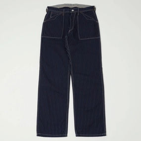 No Sagging Freewheelers & Co Union Special Overalls 'Longshoreman' Overall Trouser - Indigo Wabash Stripe