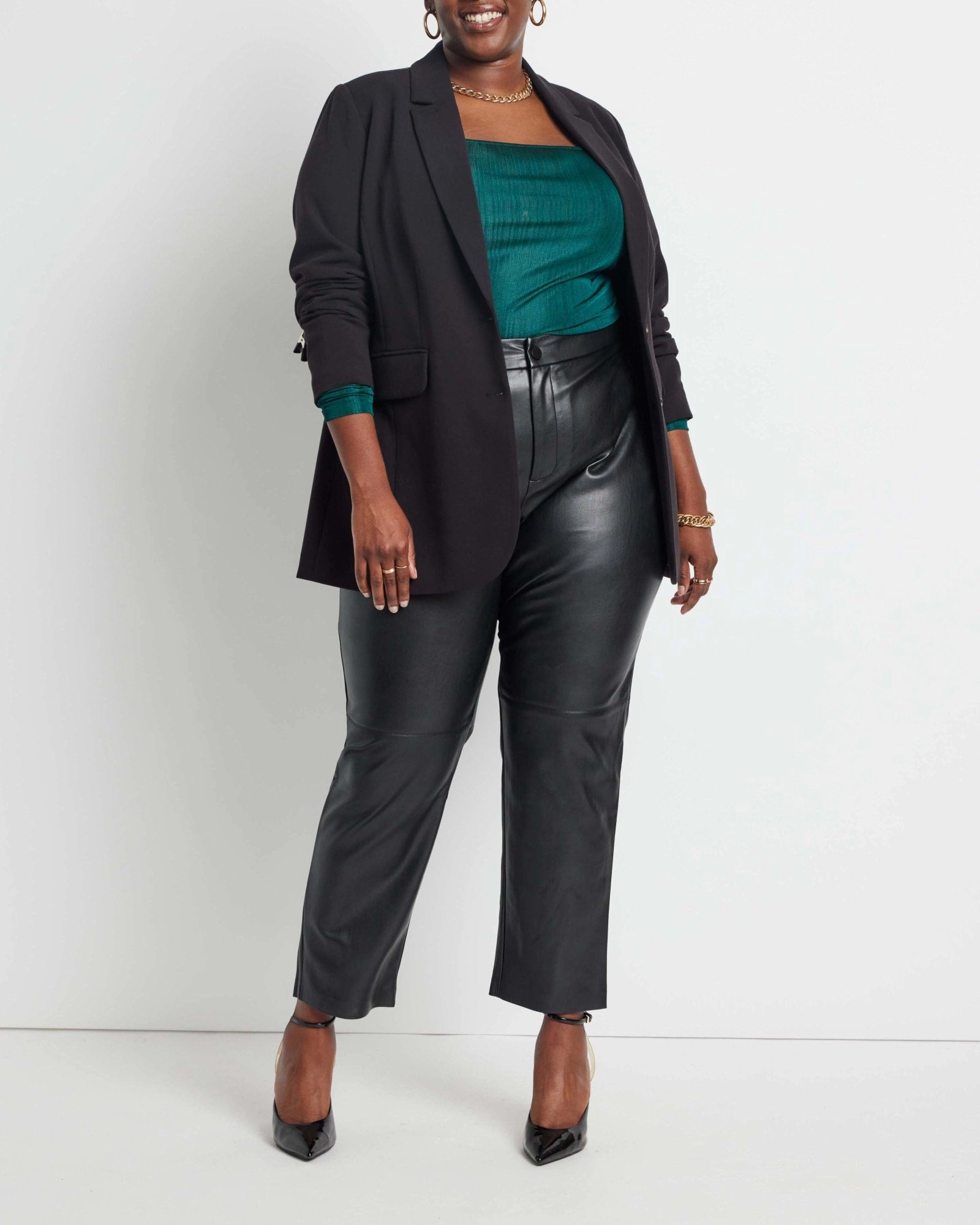 Casual Style The 365 Suit Long Tailored Blazer- Black | Black