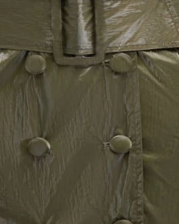 Silk Non Chafing Edges The Drew Metallic Trench Coat | Green