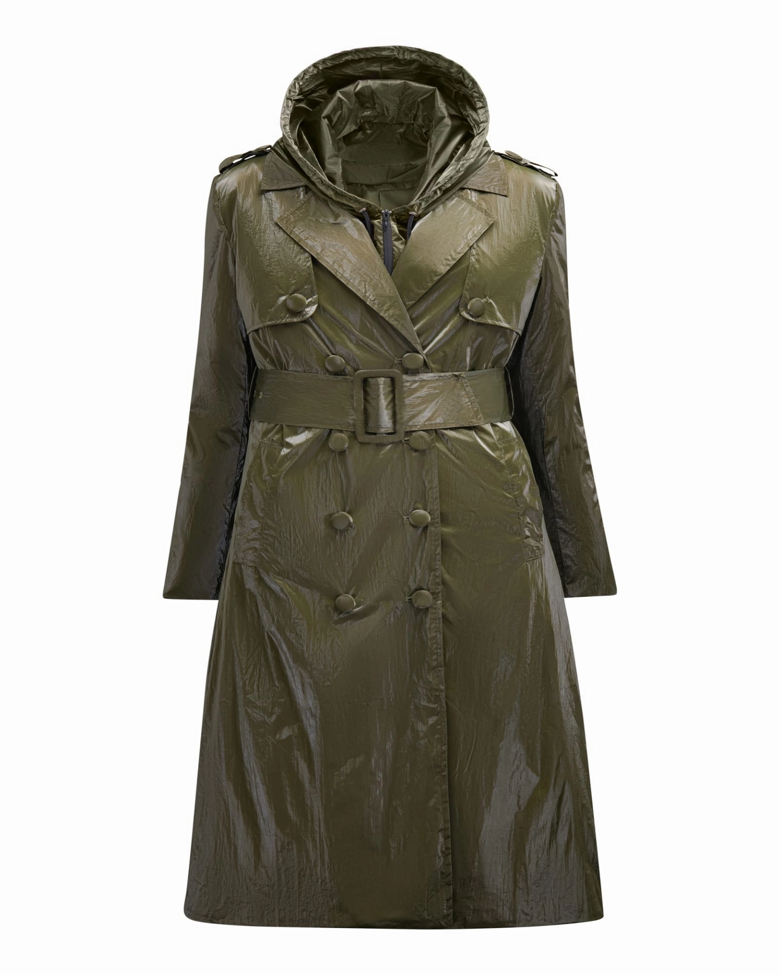Prize Cold Protection Gear The Drew Metallic Trench Coat | Green