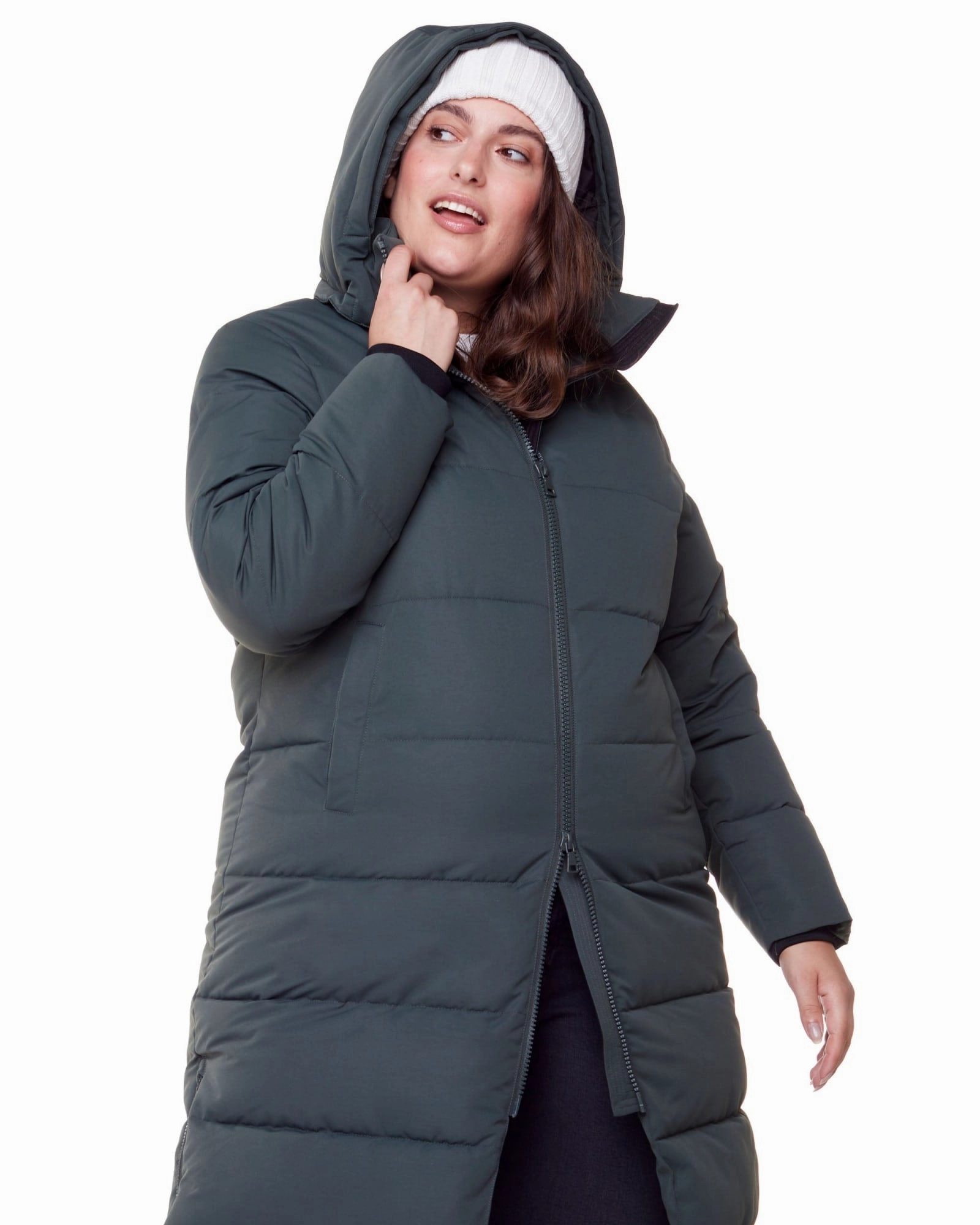 Waterproof Wear Vegan Down  Ultra Long Length Parka | Green