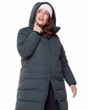 Waterproof Wear Vegan Down  Ultra Long Length Parka | Green