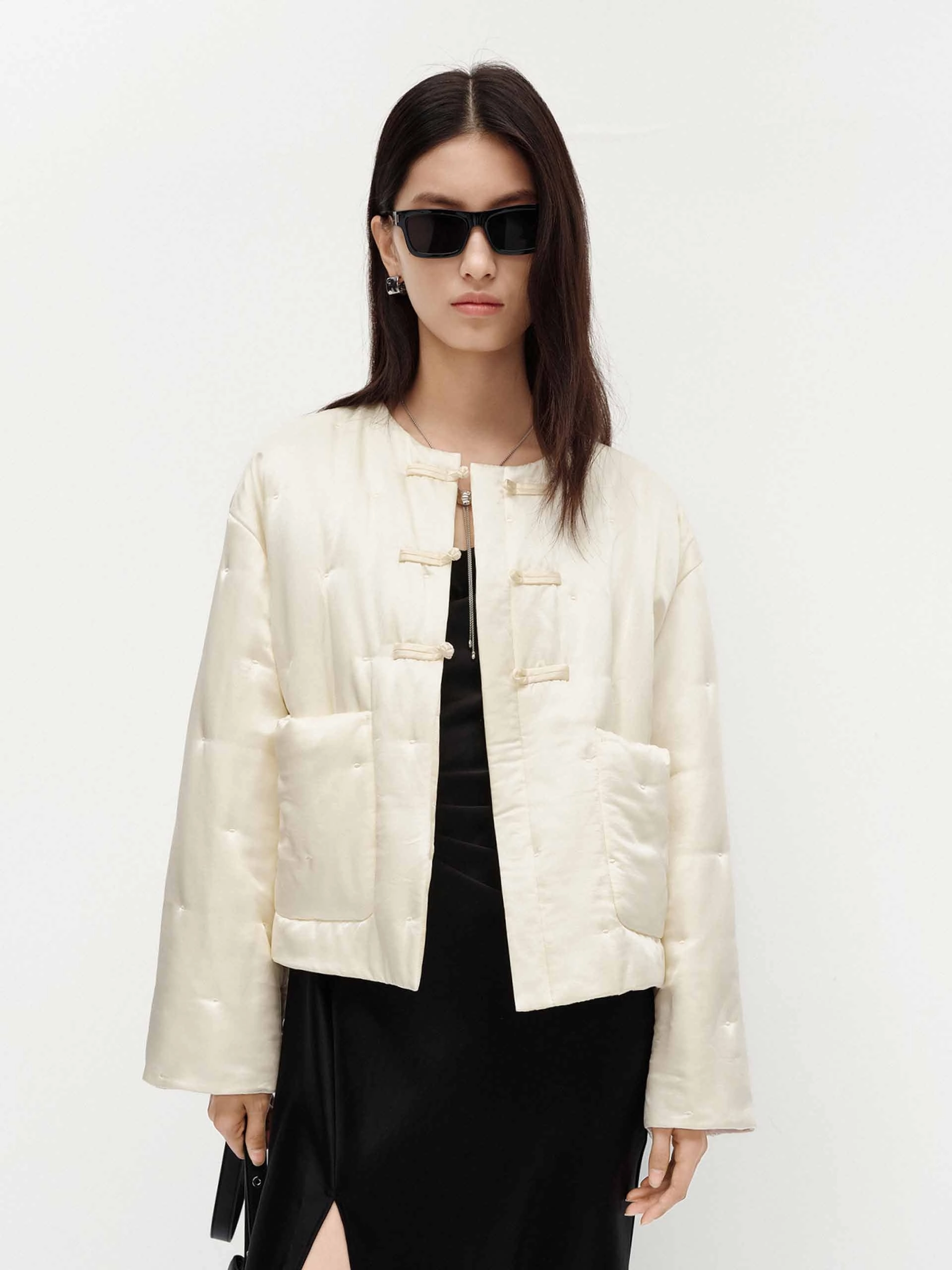 Weather Proof Silk Blend Quilted Coat