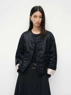 Silk Blend Quilted Coat Eco Friendly Textile WaterproofDesign