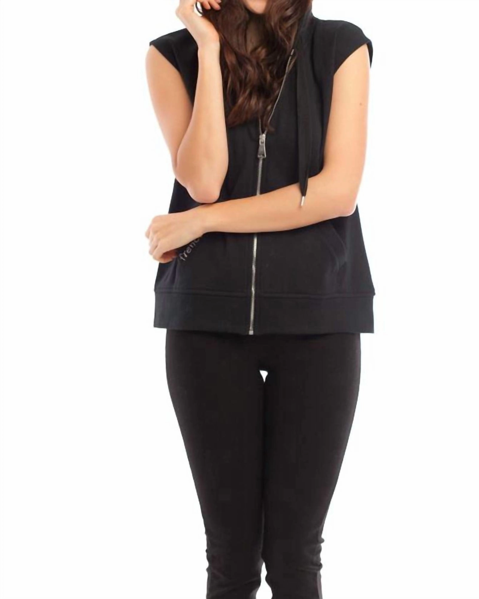 Hooded Vest in Black | Black Cold Days Protective Outer Layer