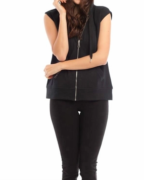 Hooded Vest in Black | Black Cold Days Protective Outer Layer