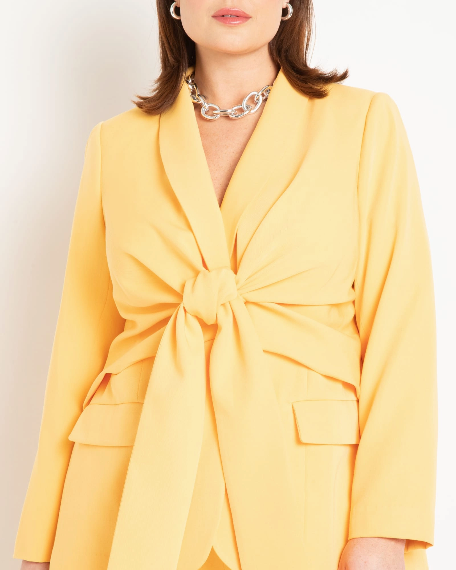 Tie Waist Blazer with Shawl Lapel | Amber Razor Insulated Shield