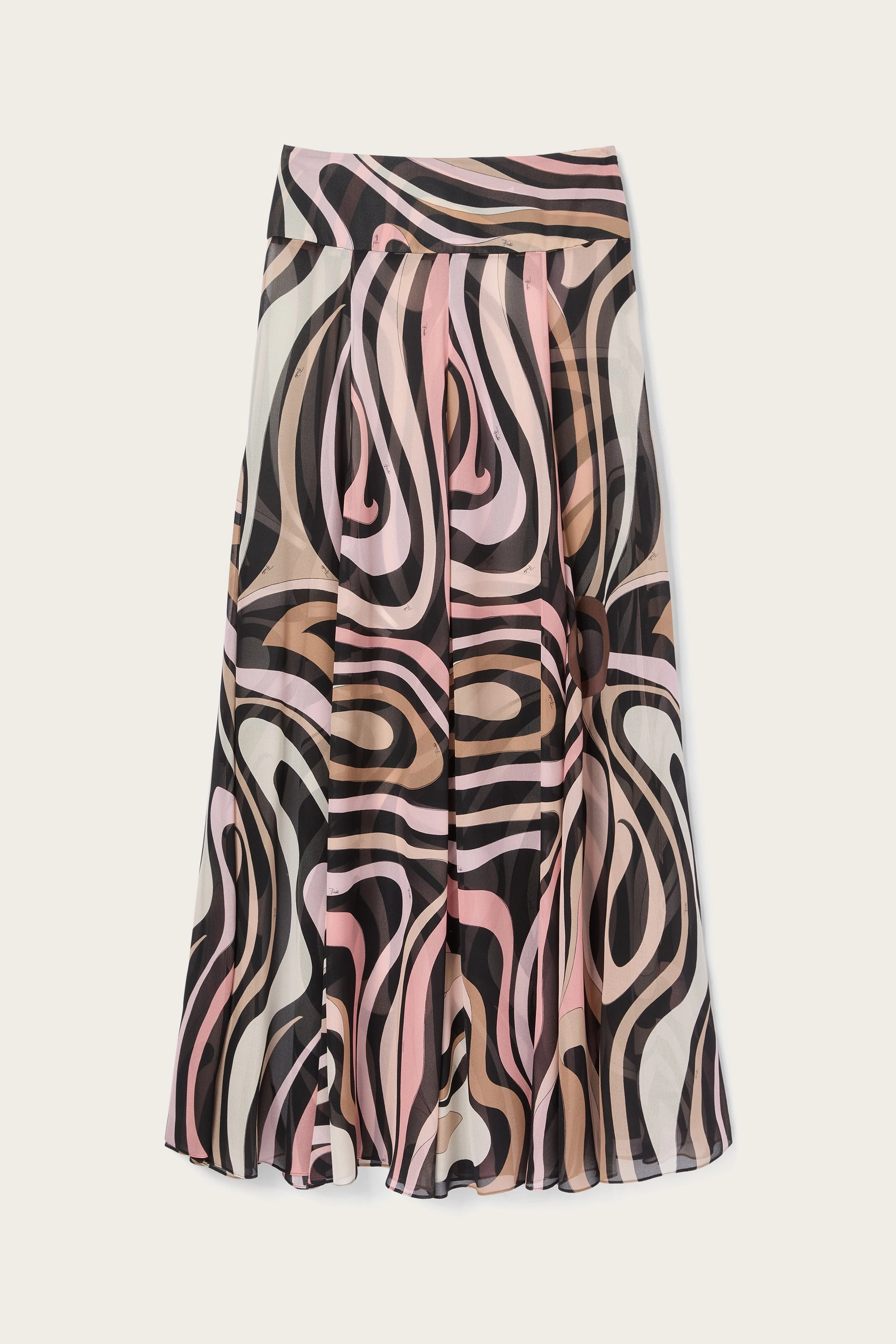 Anti Pilling Fabric Relaxed Vibes Marmo Print Silk Long Skirt