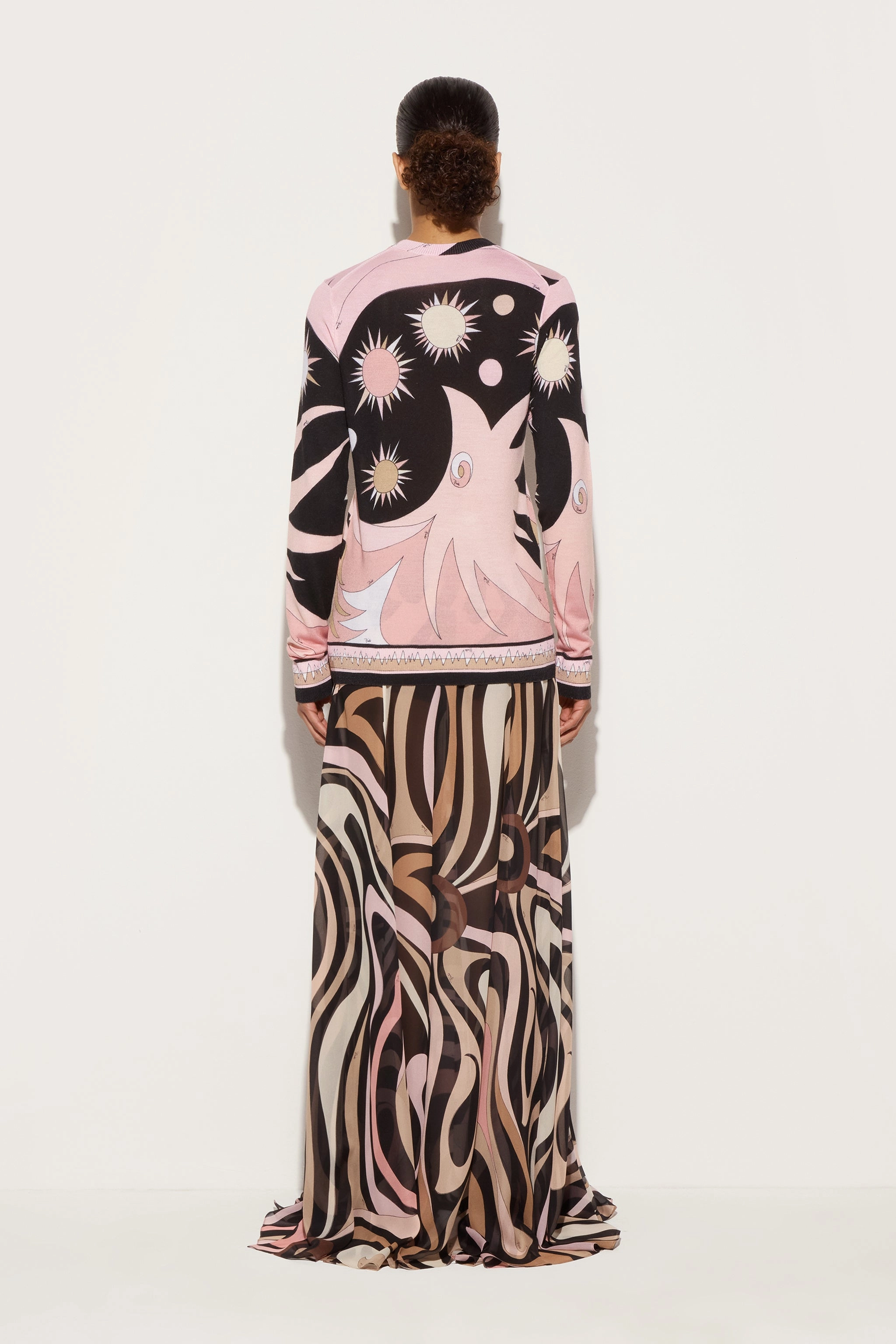 Marmo Print Silk Long Skirt Sporty Edge Eco Friendly