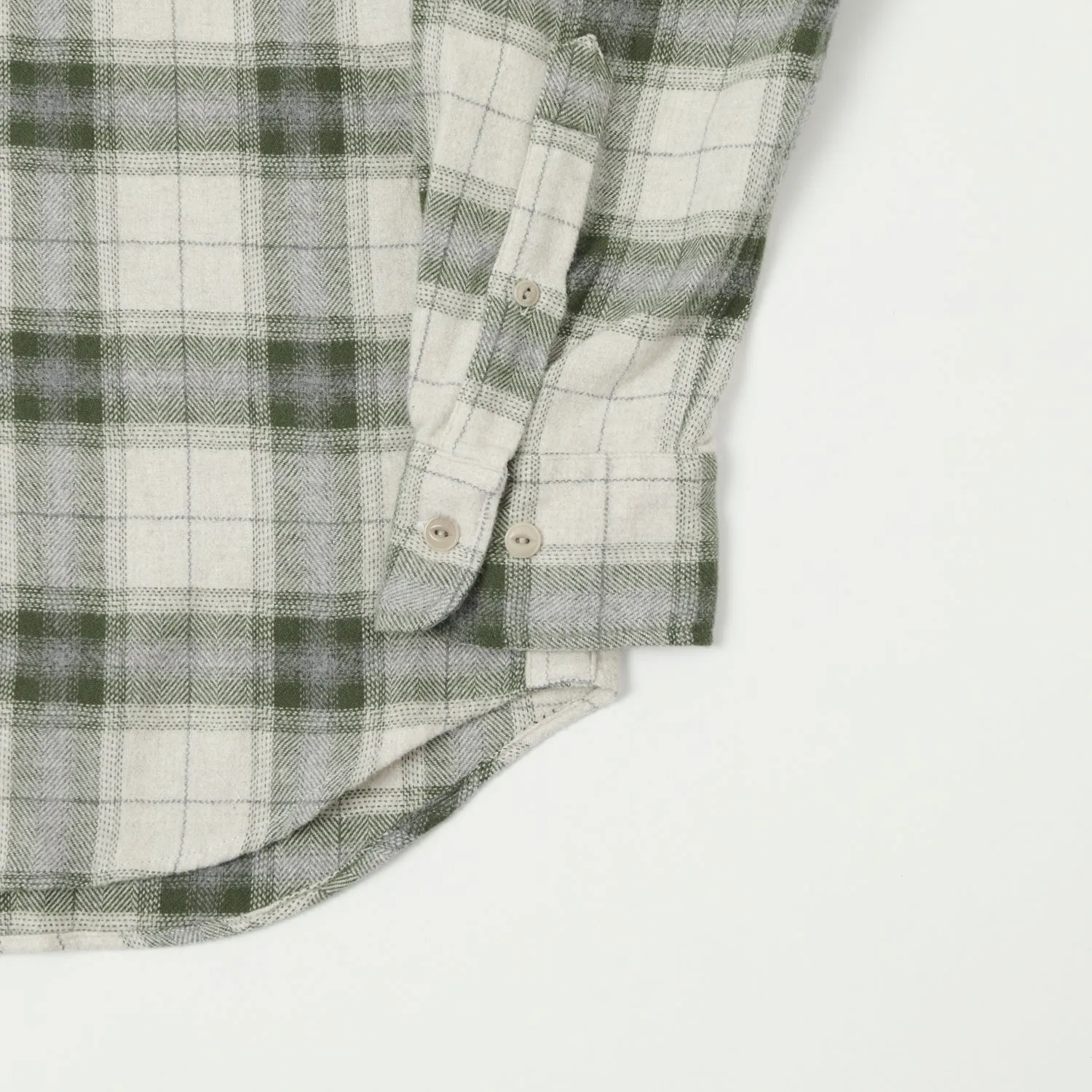 Hartford 'Pocket' Flannel Check Shirt - Green Check Eco Dye Technique Outerwear Companion