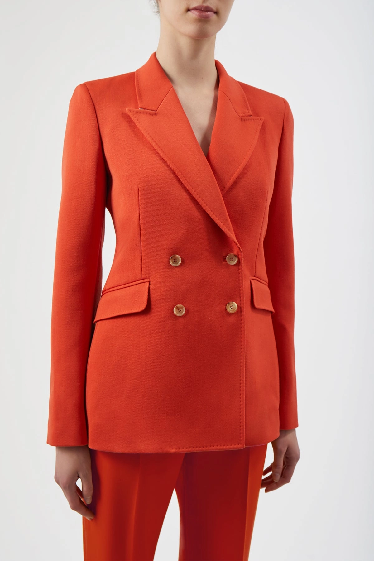 Comfortable Precision Effortless Comfort Stephanie Blazer in Spice Virgin Wool
