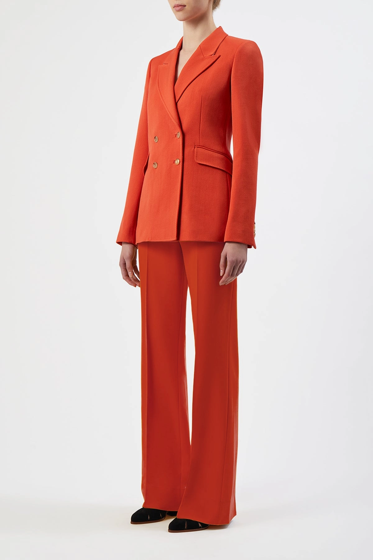 Sleek Office Wear Modern Fit Stephanie Blazer in Spice Virgin Wool