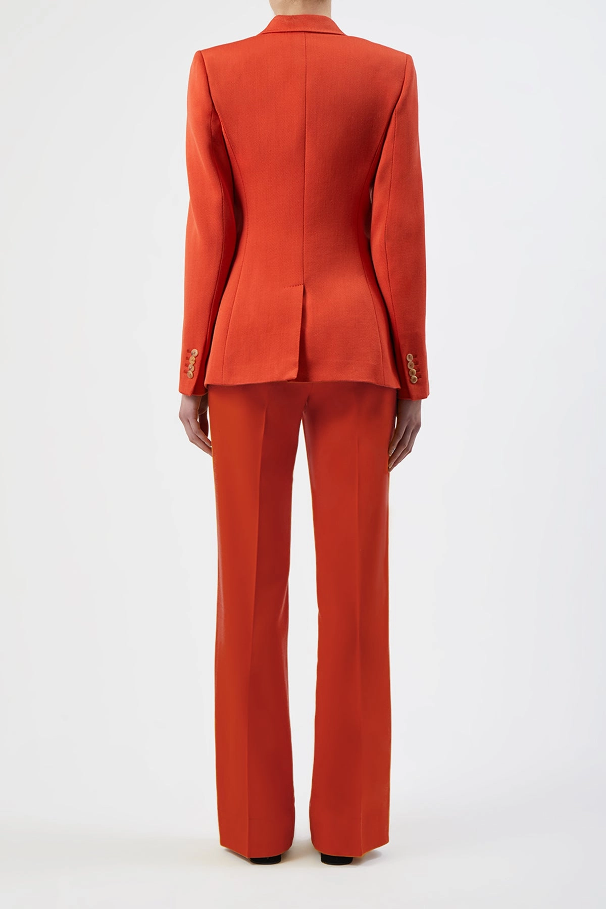 Stephanie Blazer in Spice Virgin Wool Crisp Design Business Look