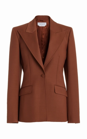 Flattering Design Wear Adaptive Fit Technology Leiva Blazer in Cognac Sportswear Wool