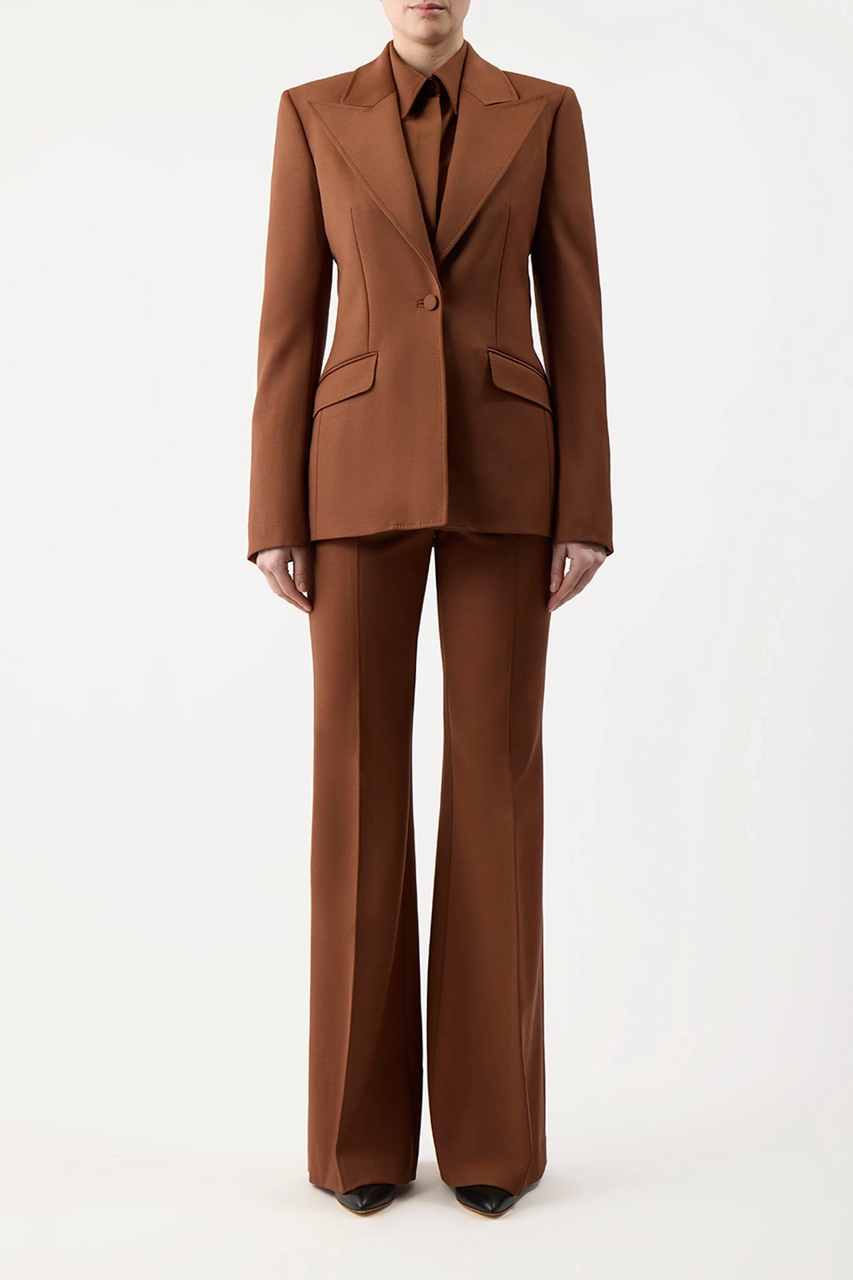 Leiva Blazer in Cognac Sportswear Wool Sleek Design Contemporary Style