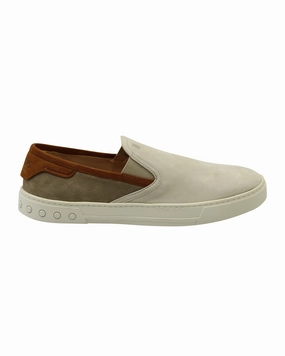 Outdoor Walking Comfort Tod's Slip On Low Top Sneakers in Beige Suede