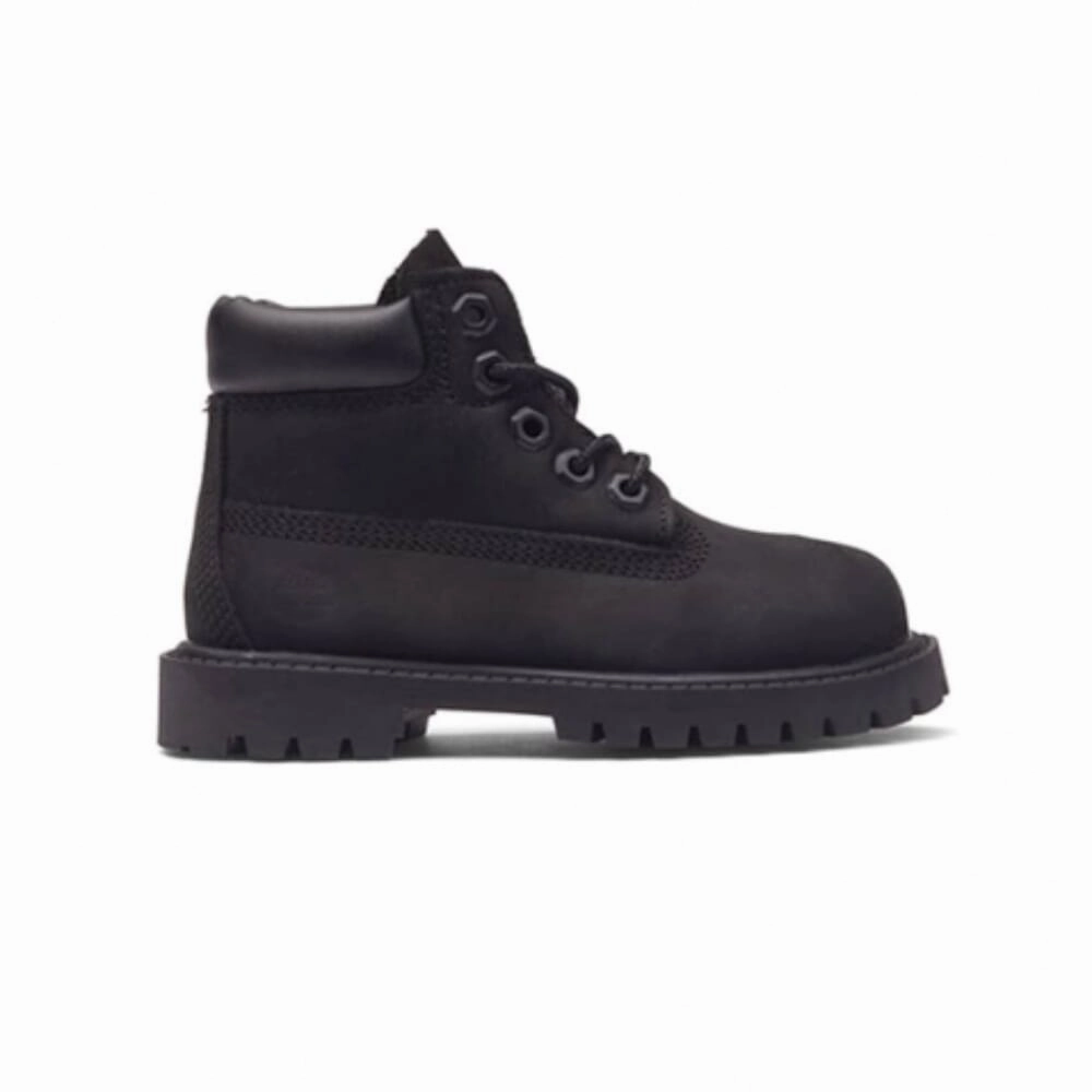 Elastic Retro Vibe Timberland 6 Inch Premium Waterproof Boot Black Nubuck  TB-012807-001 Toddler