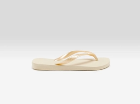 Slip Resistant Grip Top Senses Flip Flops for Women  (251 / W / ECRU)